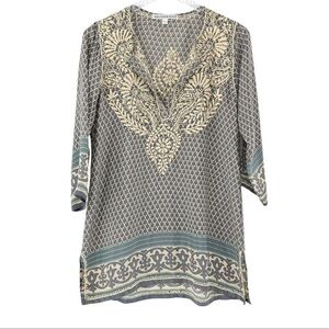 Gretchen Scott Designs Gray and Cream Tunic size XS